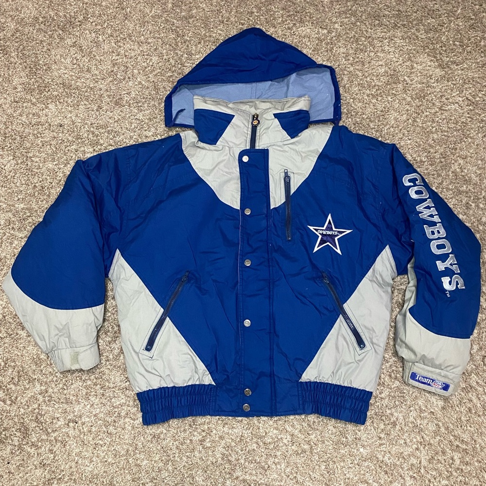 Vintage 90’s Dallas Cowboys Logo Triple Fat Goose NFL Puffer Jacket Men Sz LARGE